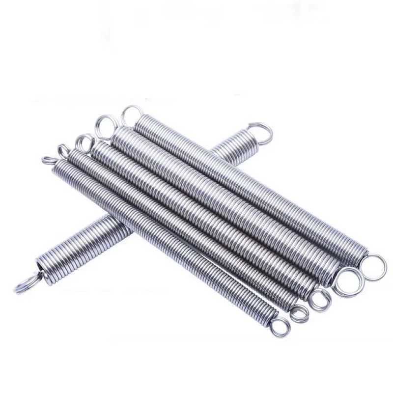 304 Stainless Steel Pull Spring Double Loop Closed Hook Stretch Spring, Wire Dia 0.6/0.7mm, Outer Dia 5/6/7/8mm, Length 15-300mm