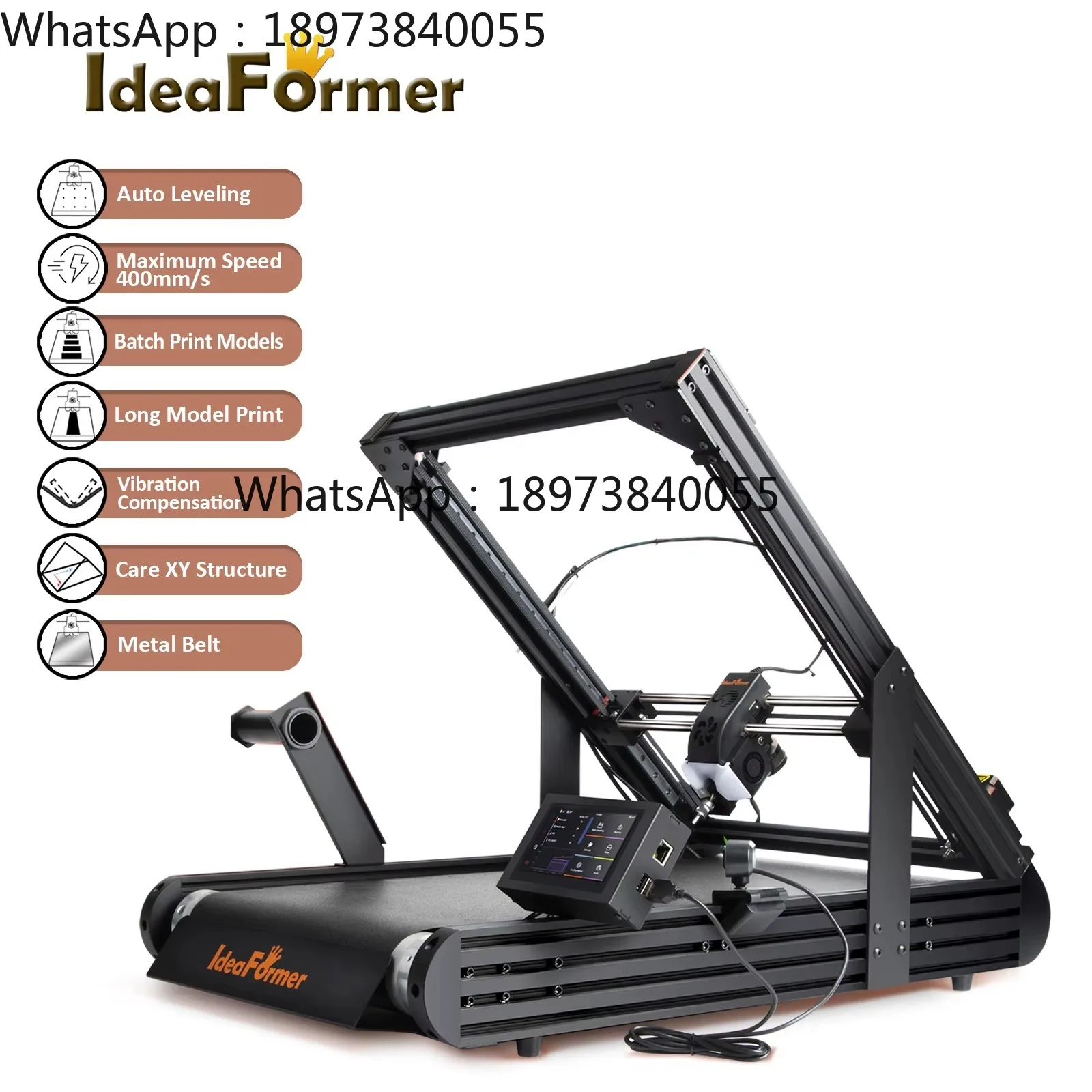 

Ideaformer IR3 V2 Conveyor Belt 3D Printer 250*250*Infinite Z-Axis Double Gear Extruder Core-XY Liner Rail Silent FDM 3D Printer