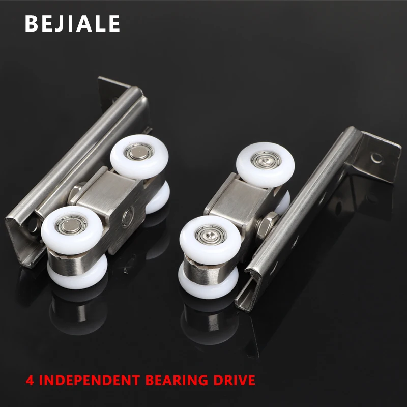 Stainless Steel Hanging Wheel Sliding Door Pulley Wooden Door Sliding Door Bathroom Silent Hanging Rail Glass Door Track