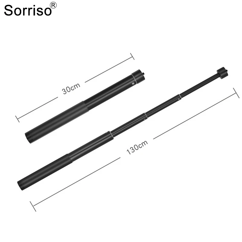 SORRISO 130cm Selfie Stick  Adjustable Gimbal Extension Pole for Gopro Insta360 DJI Feiyu Action Camera Microphone Stand