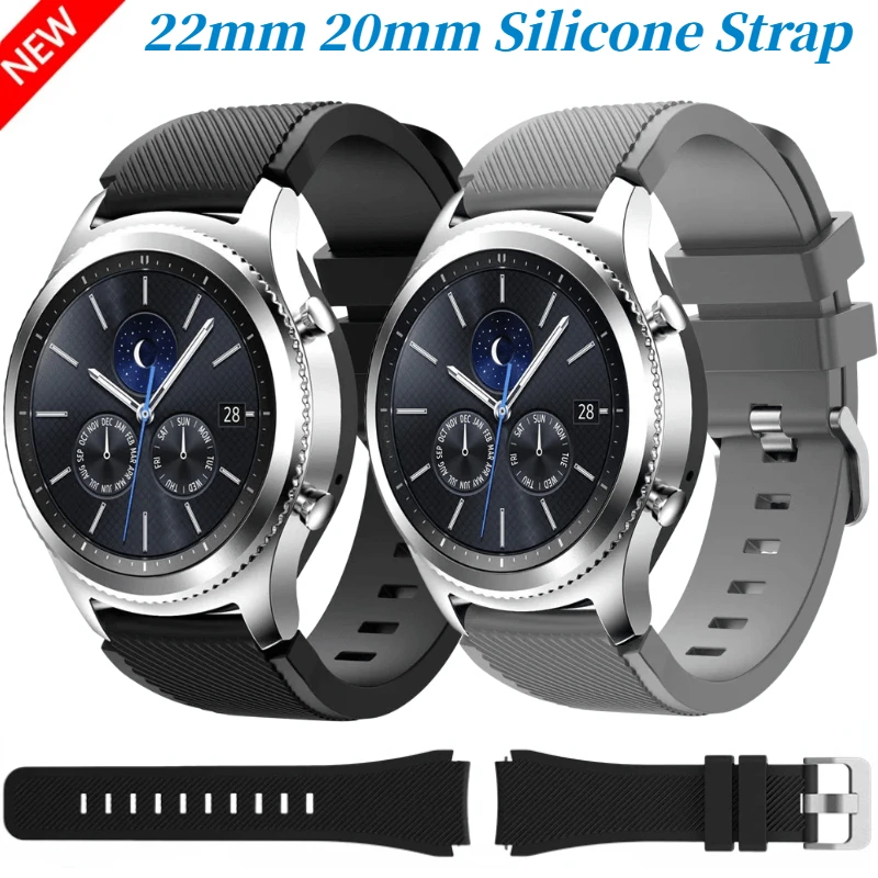 22mm 20mm Silicone Strap For Samsung Watch 3/Gear S3 /Huawei Watch 5/4/GT5-4 Pro Comfortable Bracelet Amazfit GTR/Stratos Correa
