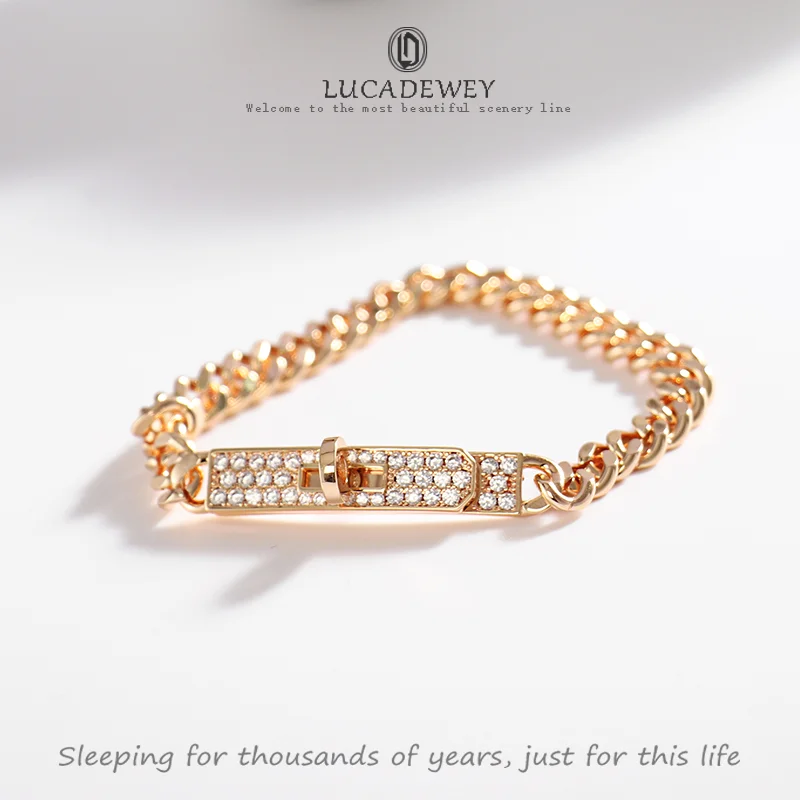 

Luxury women's full diamond bracelet with fashionable and charming design, electroplated 18k gold trendy accessories