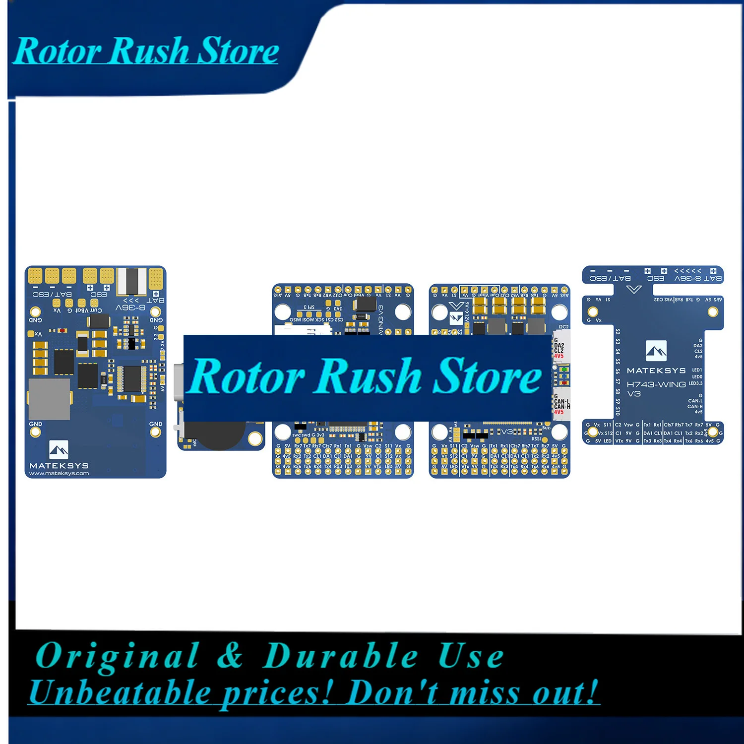 RoRuSMATEK System H743-WING V3 STM32H743VIT6 3-8S Built-in OSD Baro Flight Controller For RC Multirotor Airplane Fixed-Wing Dron