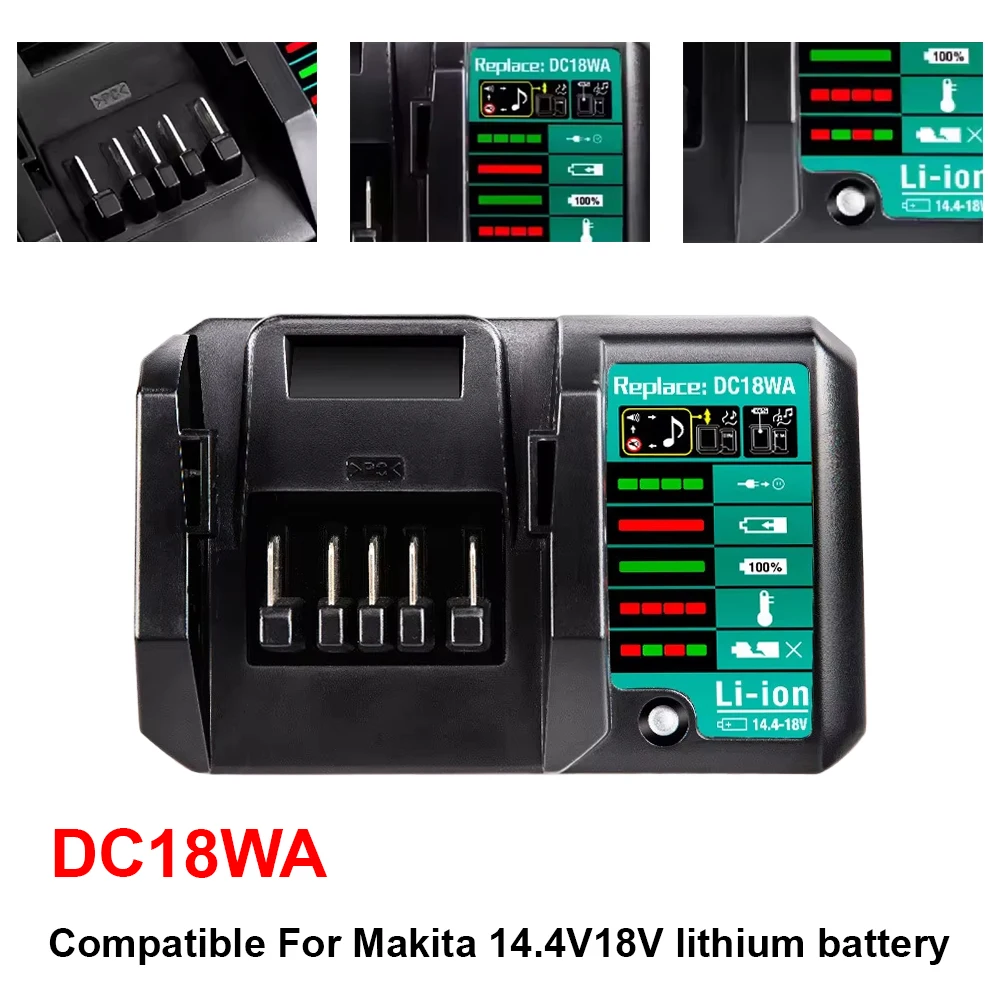 For Makita 14.4V 18V BL1415G BL1413G BL1815G BL1820G BL1811G BL1813G Lithium Battery DC18WA Li-ion Battery Charger