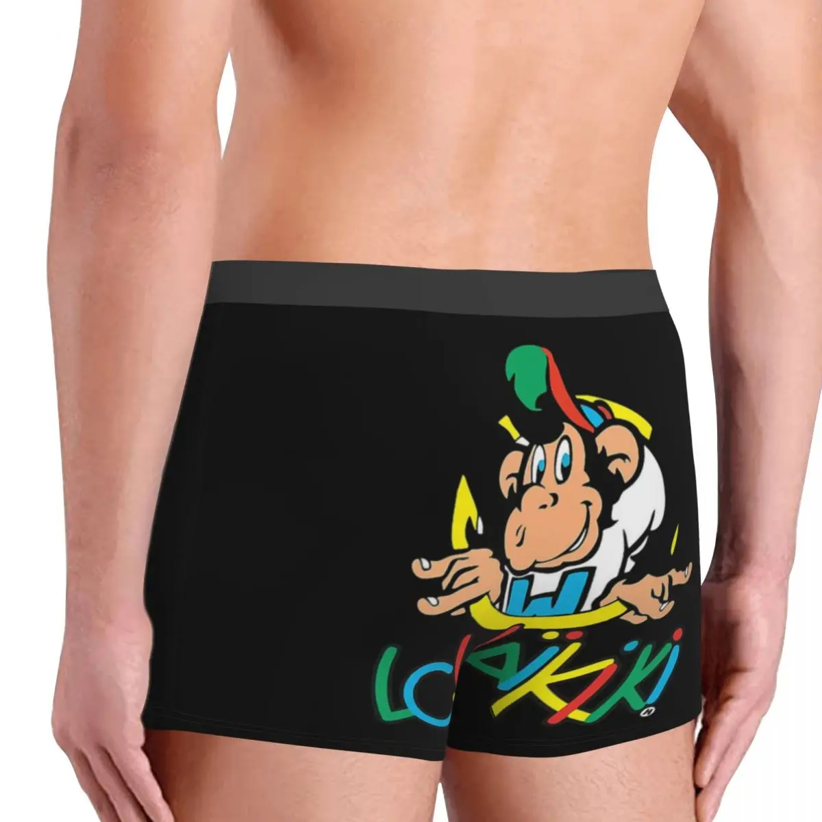 LC Waifu Monkey Essential Boxer Masculino, Cuecas Boxer de Alta Qualidade, Roupa Interior Altamente Respirável, Shorts Estampados, Ideia Presente, Essencial