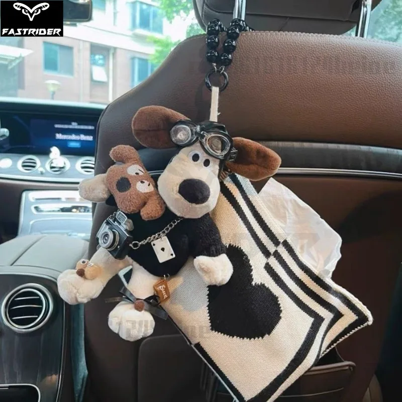 Car Cute Dog Doll Tissue Bag Car Seat Dual-Purpose Multi-Function Large Capacity Hanging Tissue Bag Car Decoration