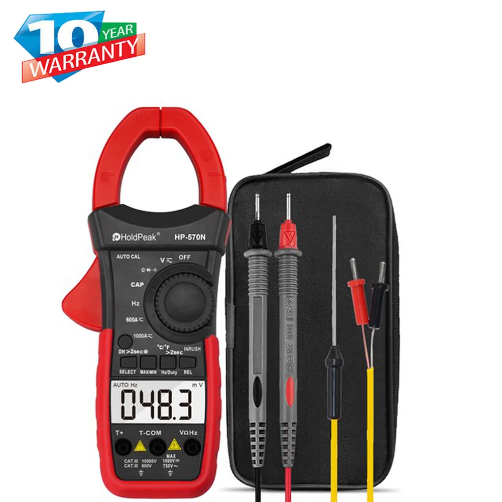 

Inrush Current Clamp Multimeter,TRMS 5999 Display Clamp-on Amp Meter for AC/DC Voltage Amperage Ohm Temperature Test