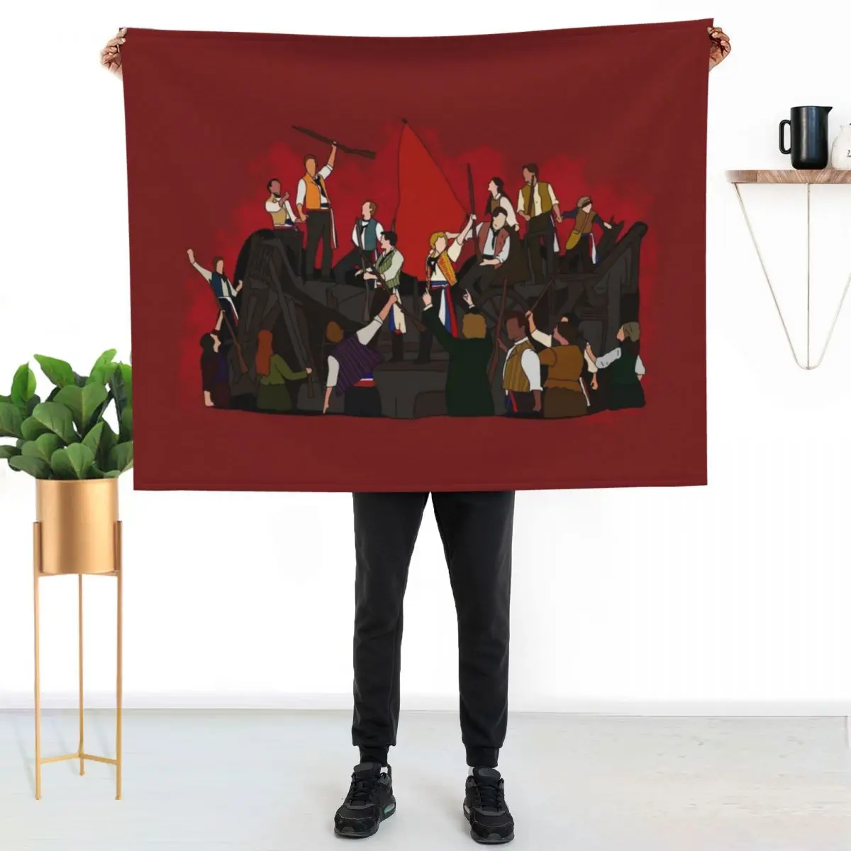 Les Miserables Barricade Throw Blanket Modern Design Soft Blanket for Home Decor