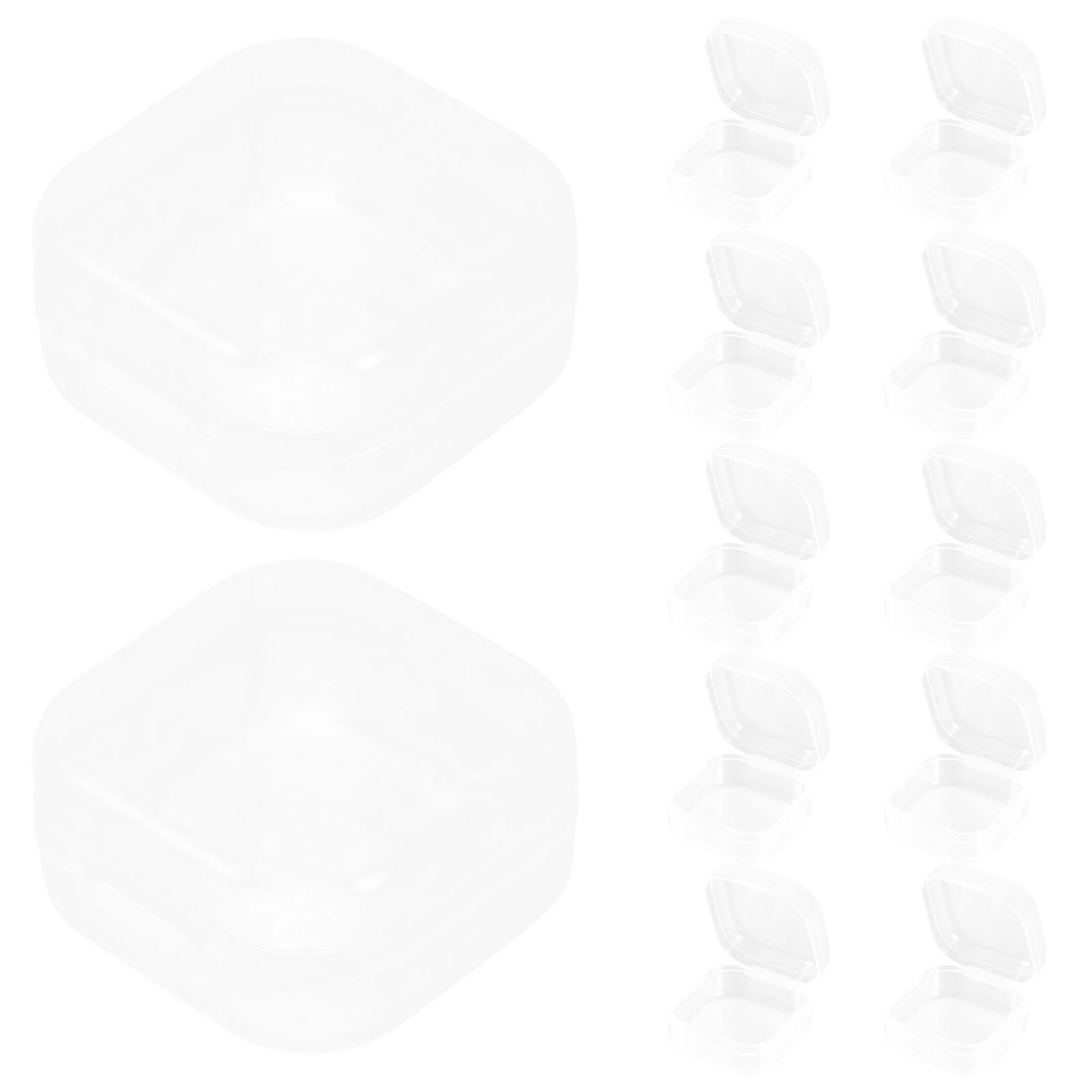 

12pcs Plastic Small Boxes Compact Mini Transparent Container For Craft Organizer Snap-Tight Lidded Storage Case Portable Clear