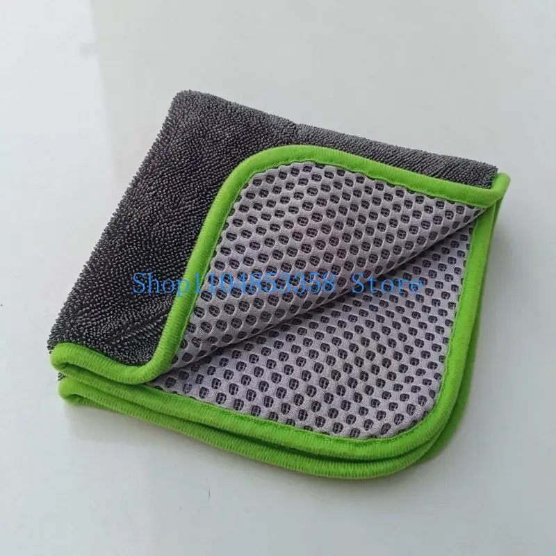 

652F Двухсторонние полотенца из микрофибры с текстурированной сеткой Универсальные автомобильные полотенца для стекла