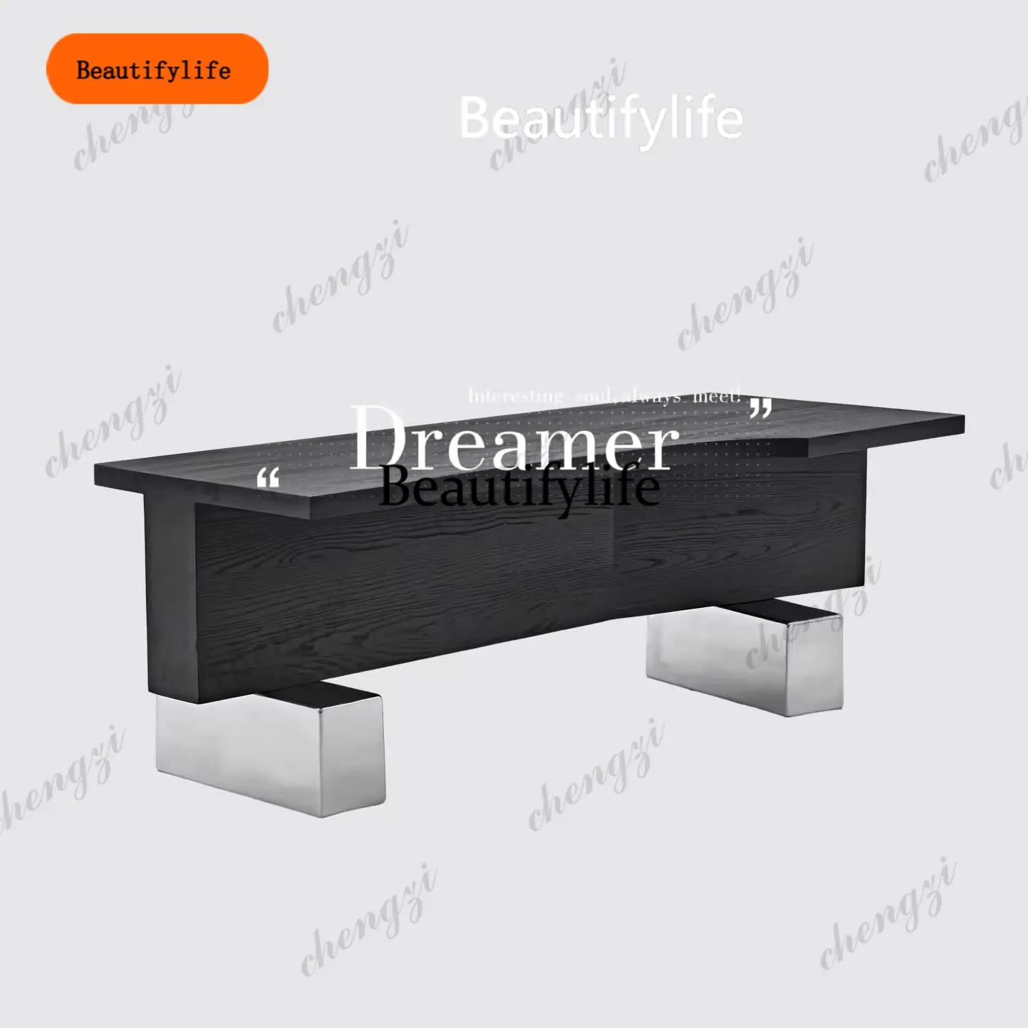 

B567 Italian minimalist solid wood desk modern minimalist designer light luxury home medieval desk