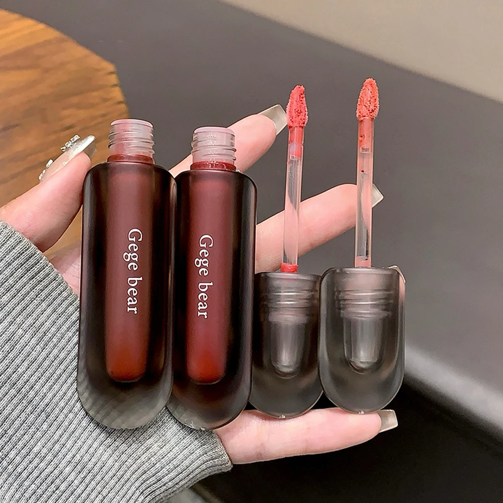 Gege Bear Matte Lip Clay, Matte Velvet Lip Glaze Langdurige kleur Gladde, niet-uitdrogende lippenstift