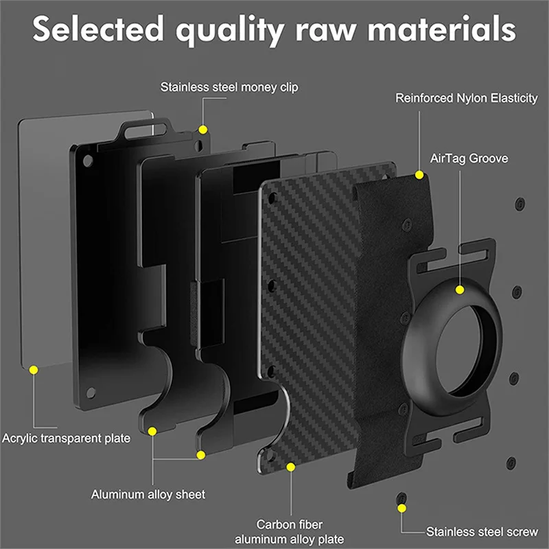 Бейдж для карт с Airtag, держатель для удостоверения личности, деловой Алюминиевый Ремешок для денег, Роскошный дизайнерский мужской кошелек, тонкий кошелек
