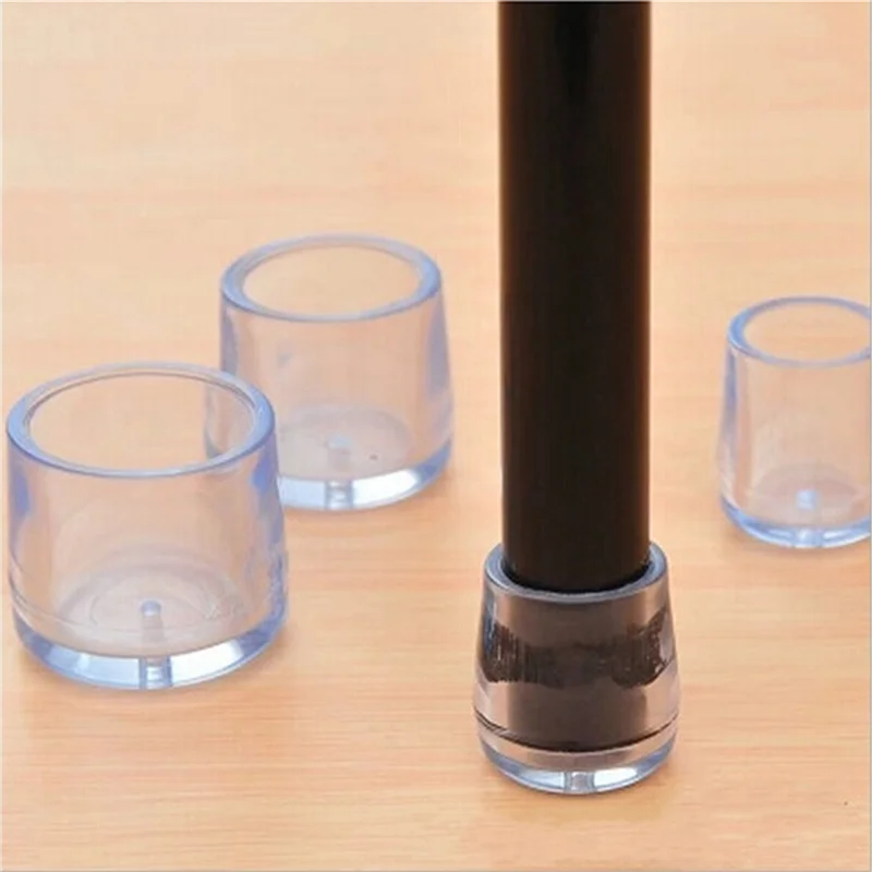 ABWP-24Pcs Transparent Rubber Furniture Table Chair Leg Floor Feet Cap Cover Protector 15Mm