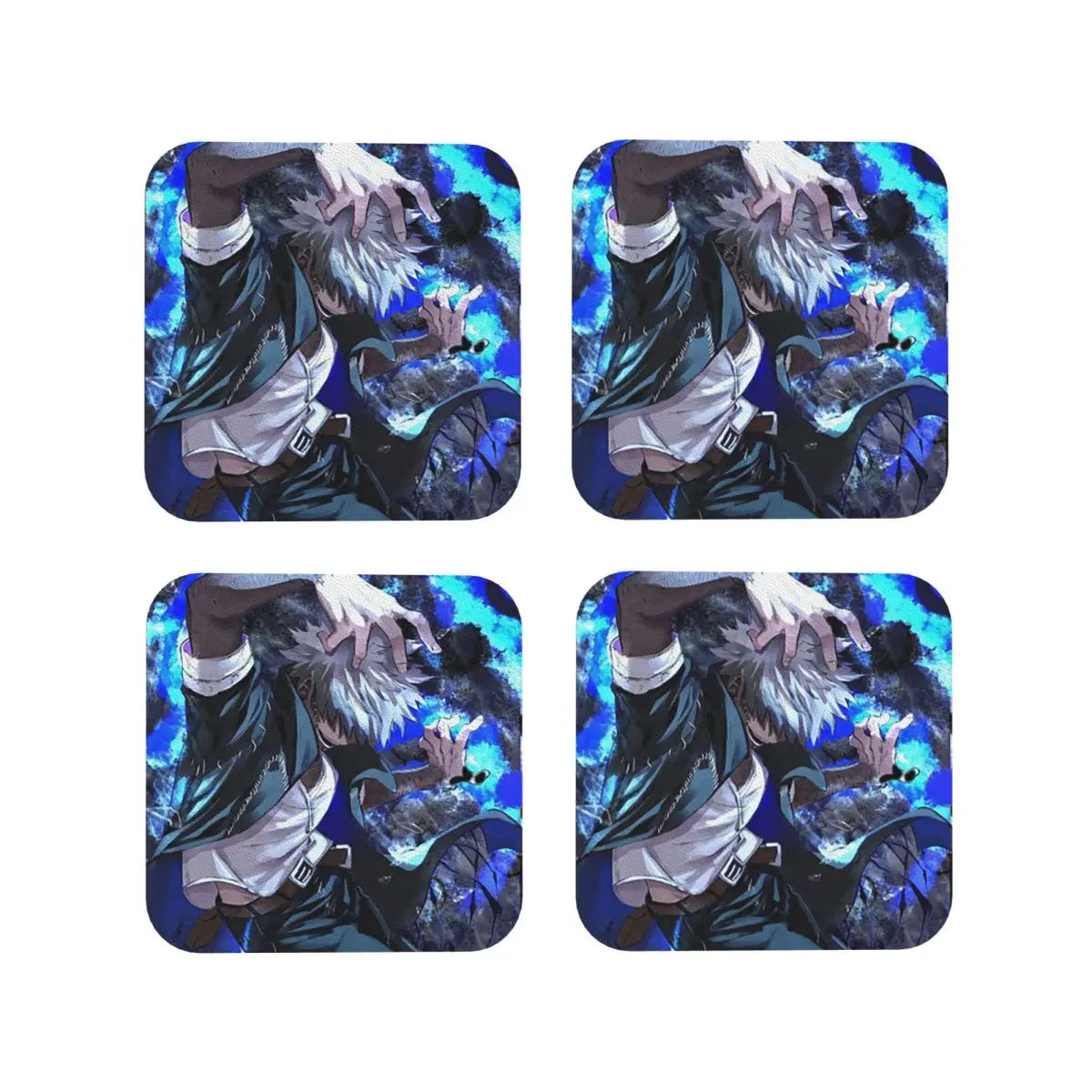 

My Hero Academia Dabi аниме манга MHA Blueflame подставки кухонные салфетки изоляционные коврики для чашек кофейные коврики посуда подушечки набор из 4 шт.