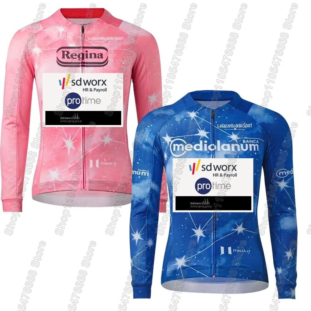 Conjunto de Ropa de Ciclismo SD Worx Team para Mujer, Tour de Italia 2026, Traje de Ciclismo de Manga Larga para Hombre, Pantalones de Ciclismo de Montaña y Carretera con Tirantes, Ropa Ciclismo