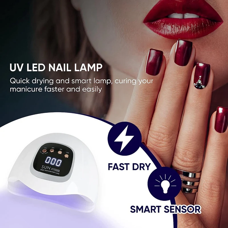 Lámpara de secado de uñas, secador de uñas UV LED, máquina de manicura para curar esmalte de Gel, lámpara de uñas con Sensor, 66LED