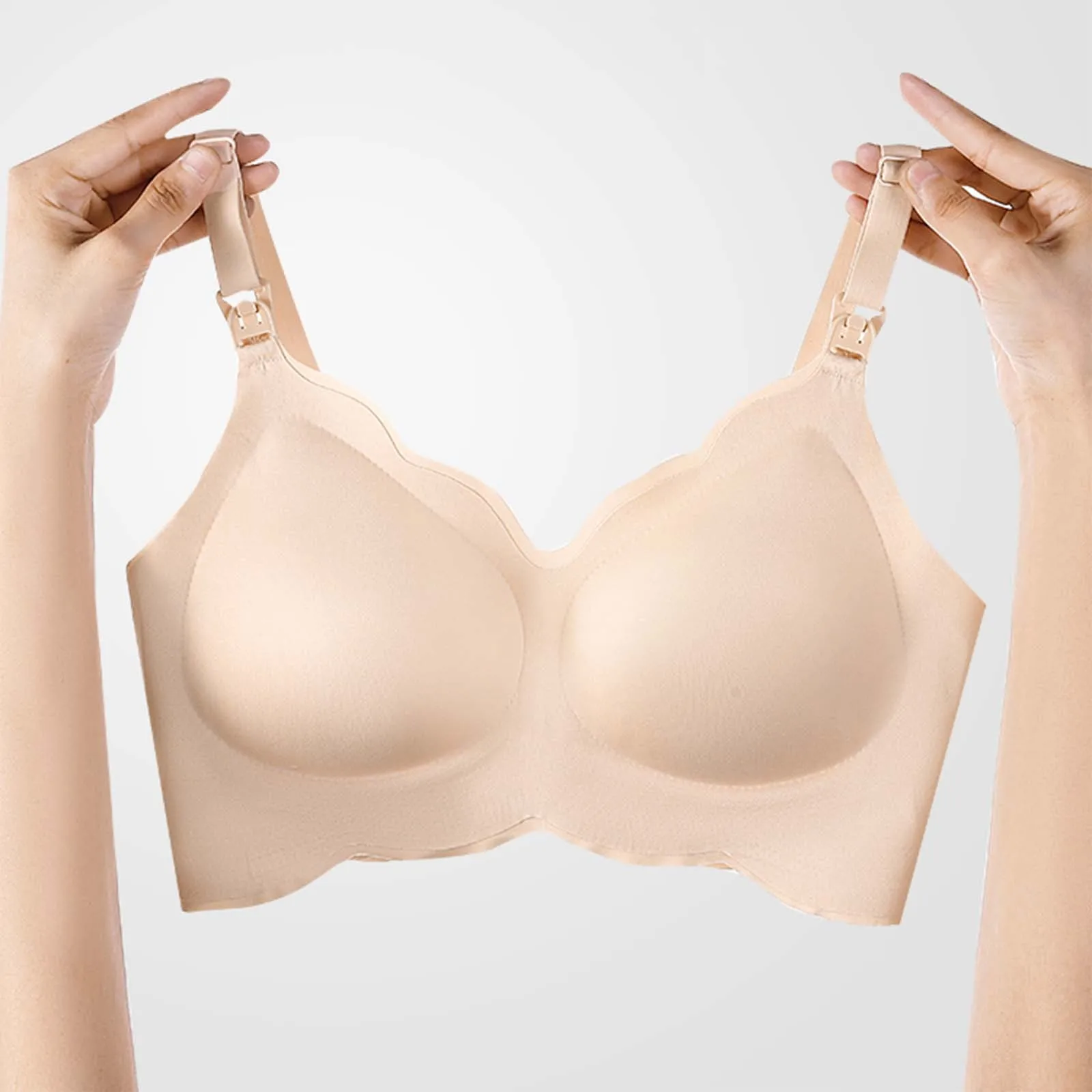 

2025 New Traceless Maternity Bras Women's Comfortable and Breathable Ultra Thin Breastfeeding Bra Detachable Breastfeeding Bra