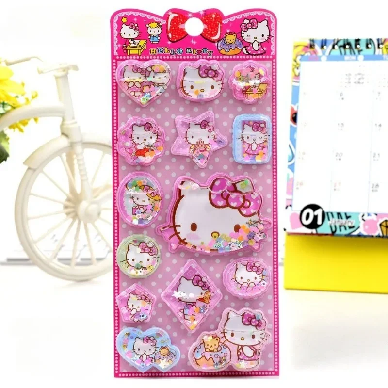 جديد لطيف ثلاثية الأبعاد ثلاثي الأبعاد تهز المياه وامض الثلاجة مرحبا كيتي جراب هاتف الكمبيوتر المحمول الغيتار ملصقات الأطفال لطيف #4