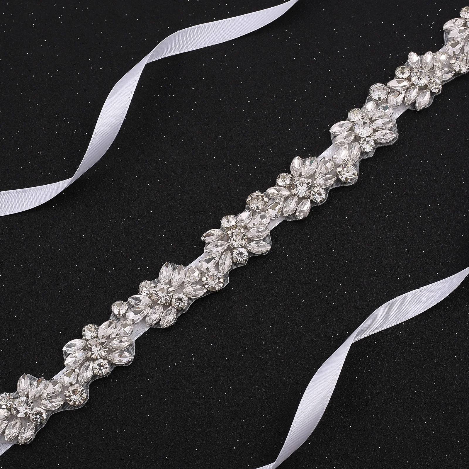 Nzuk Handgemaakte Kralen Trouwjurk Riem Crystal Bridal Belt Sash Met Strass Voor Bruidsjurken Cinturon Con Diamantes