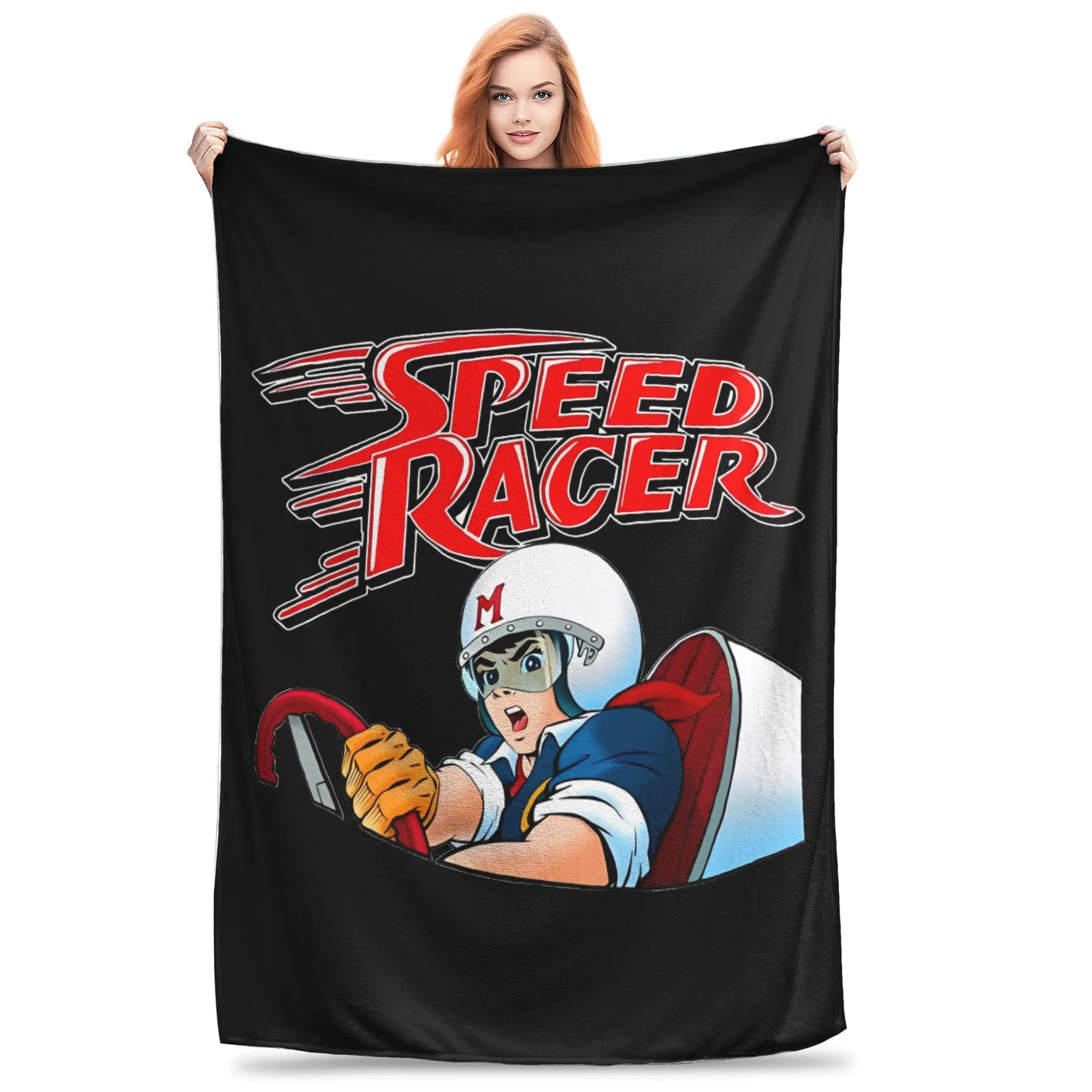 بطانية رمي للسرعة من Mach 5 Go Speed Racer ، صوف فلانيل ممتاز ، بطانية سرير أنمي خفيفة الوزن من Mach GoGo