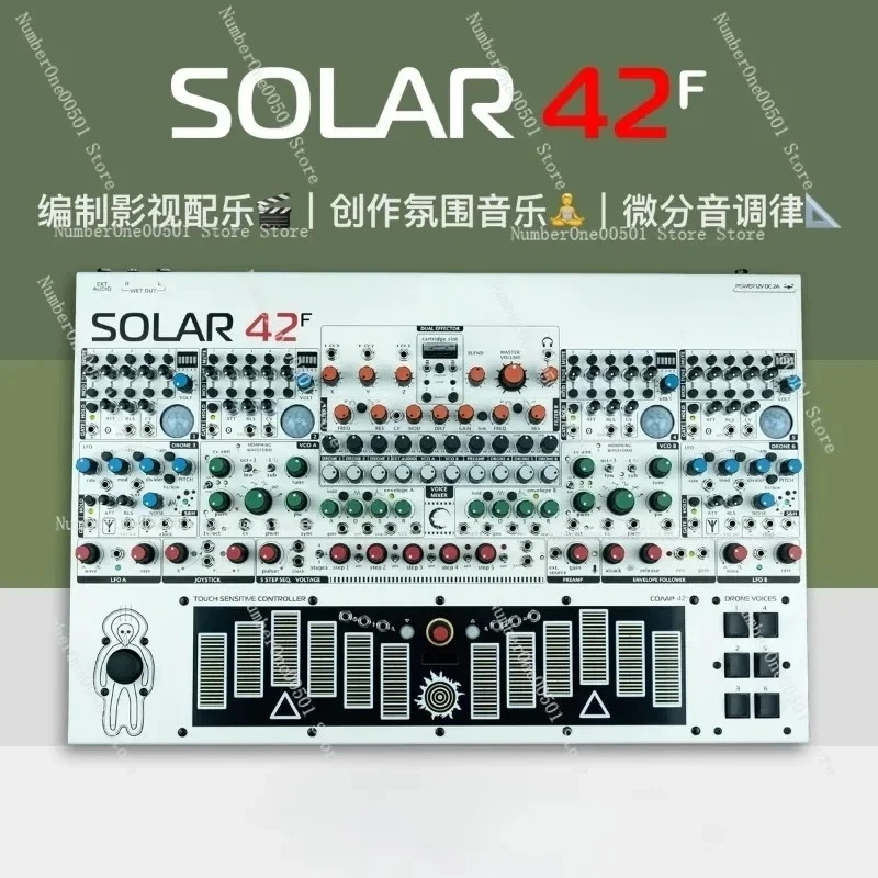 SOLAR 42N Analog Microtonal Ambient Drone Synthesizer 8 Voice Touch Keyboard Semi Modular Noise Texture Machine