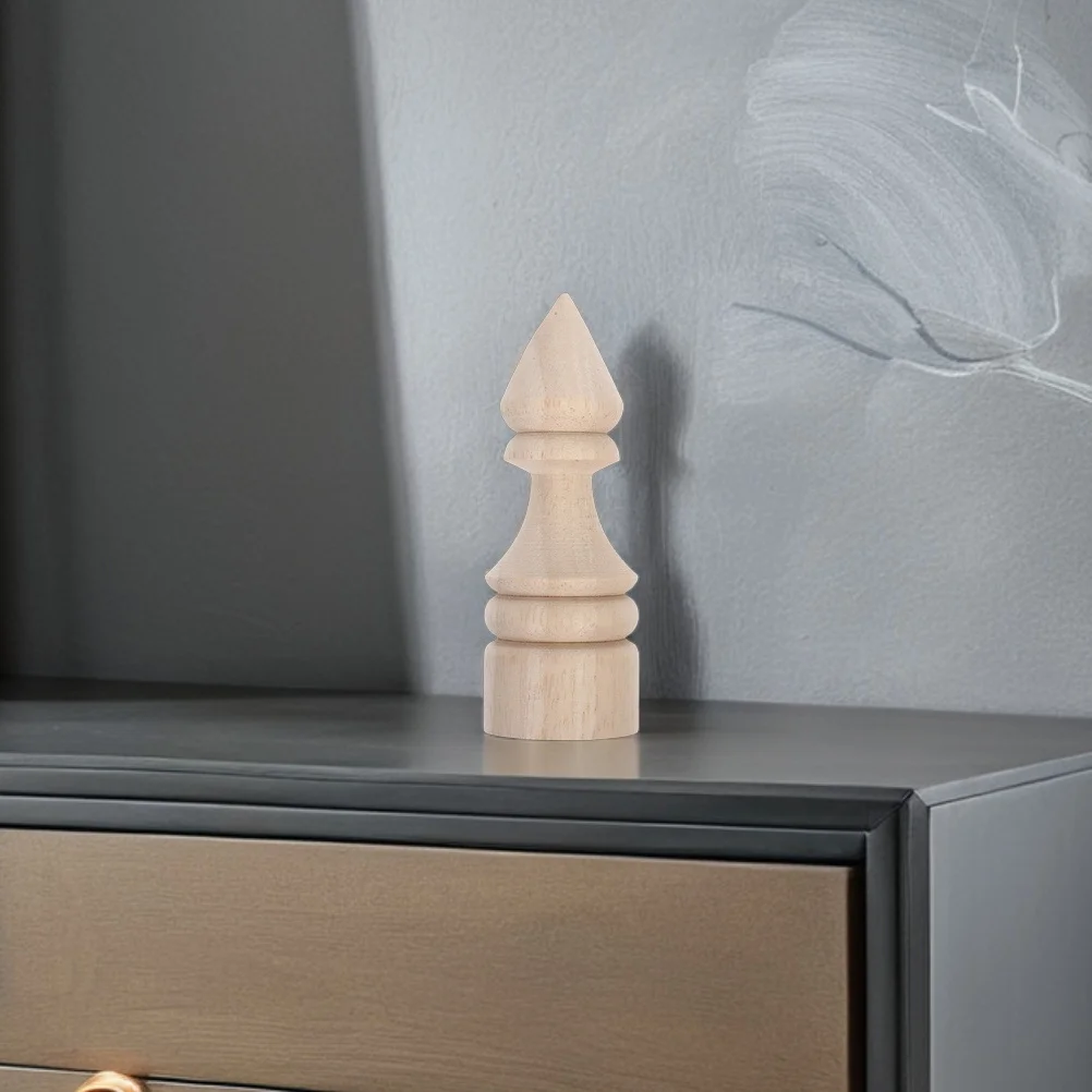 

4x10cm Solid Wood Roman Column Decorative Finials Bed Post Caps Curtain Rod Ends Flagpole Tops DIY Craft Wood Furniture