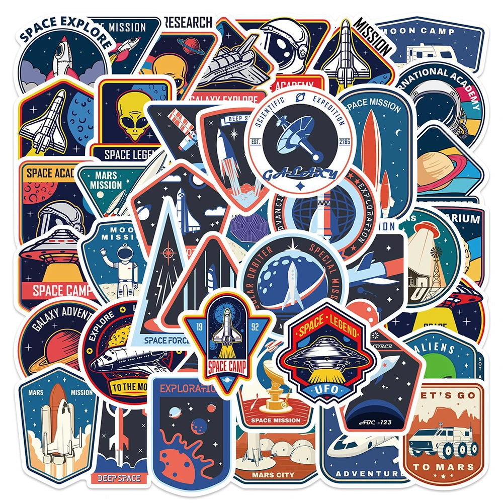 

10/30/50pcs Astronaut Space Shuttle Cartoon Stickers Skateboard Luggage Phone Car Guitar Motorcycle Waterproof Sticker Kid Toy