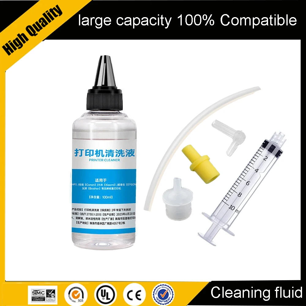 100ml Printhead Cleaning Kit Liquid Cleaner Solution Set for All Inkjet Printers For Epson Brother Canon Hp Inkjet Nozzle Clean