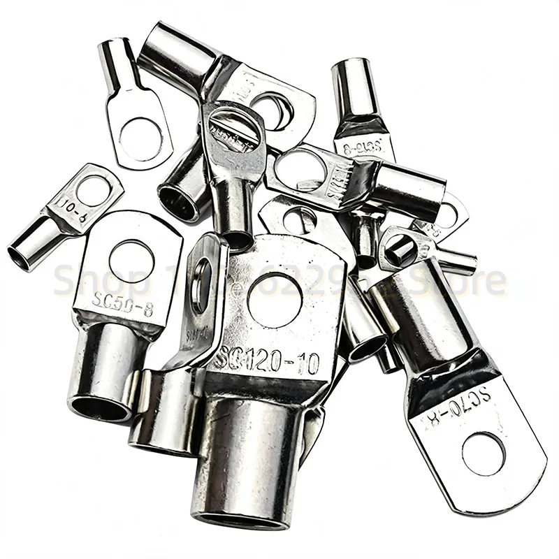 10Pcs SC1.5-5 SC6-6 SC10-8 SC16-12 Copper Cable Lug Kit Bolt Hole Tinned Cable lugs Battery Terminals copper nose Wire connector