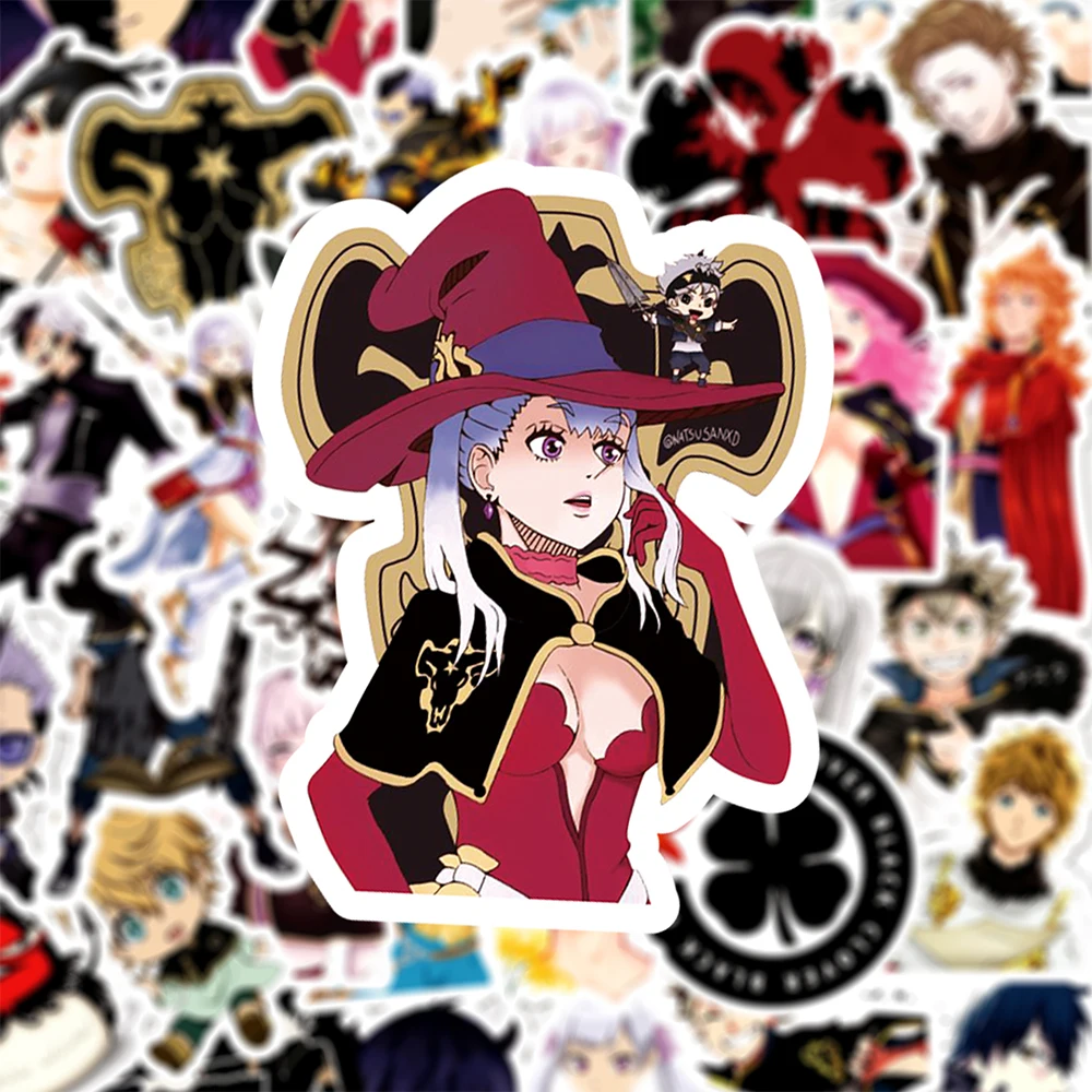 10/30/50pcs Black Clover Cartoon Stickers Yuno Grinbellor Asta Anime Sticker Motorcycle Phone Suitcase Vermilion Noell Decal Toy