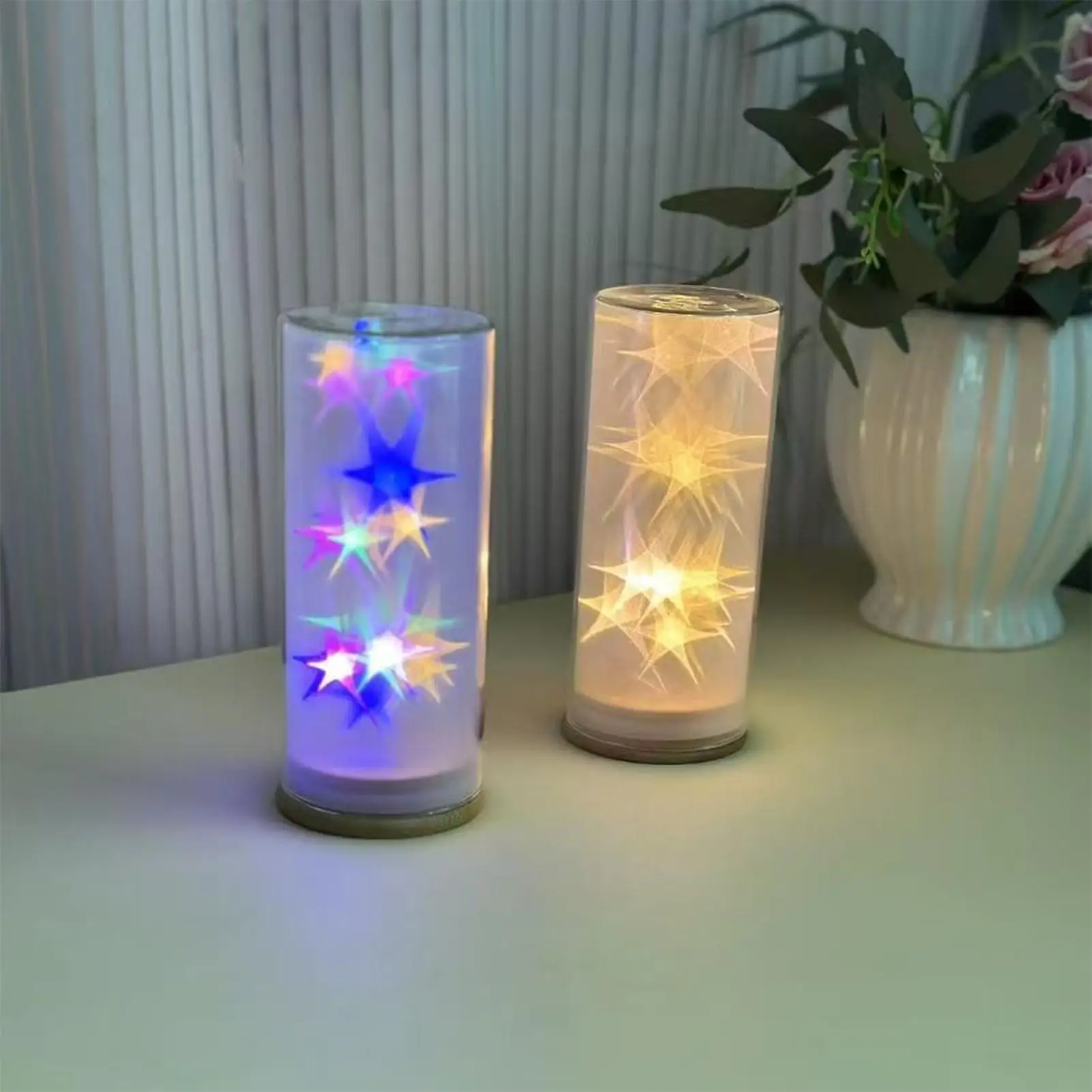 نجمة ليلة ضوء LED الإضاءة المحيطة ديكور المنزل ديكور الجدول مصباح ليلة حامل ضوء لغرفة النوم السرير غرفة المعيشة مكتب