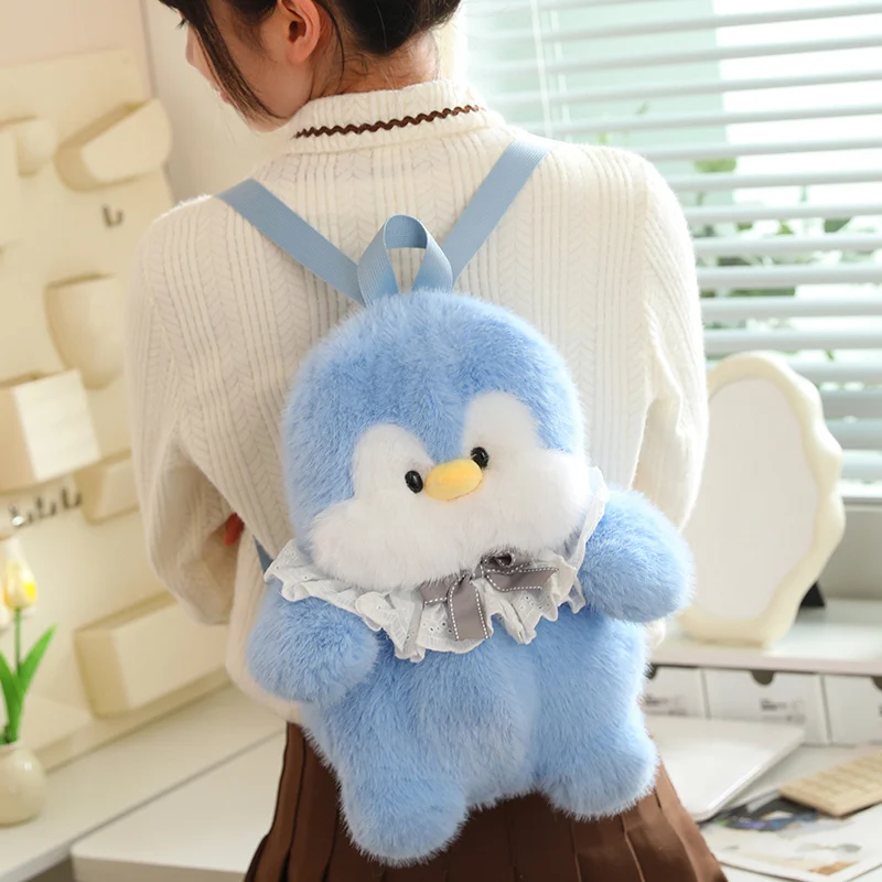 Highland Cow Cute Penguin Plush Backpacks Cartoon Animals Stuffed Plush Bag Kawaii Lady Messenger Bag Children Birthday Gifts