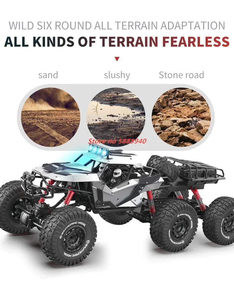 

70CM Large RC Car Rc Oversized Alloy 4WD Remote Control Toy Drive Off-Road Vehicle Electric High-Speed Six-Wheel Climbing Car