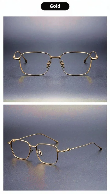 MOMOJA Retro Square Herren- und Damenbrille aus hochwertigem Titan, ultraleicht, modisch, personalisiert, Designer-Brillengestell AD702 – Detail 7