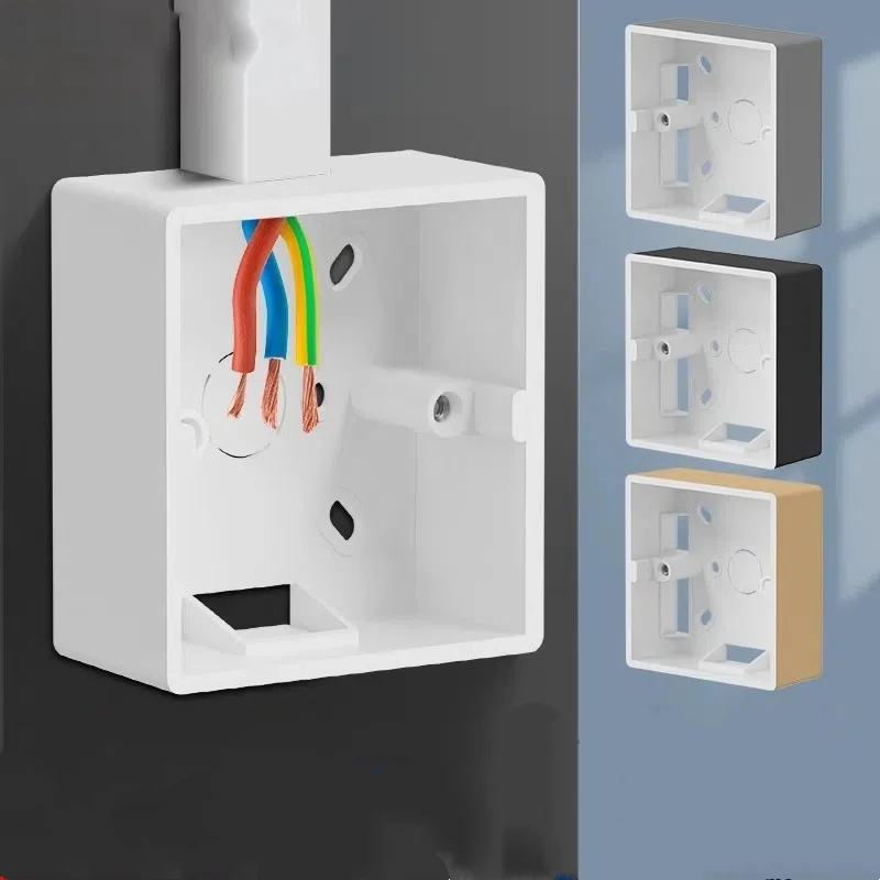 

Серая внешняя крышка Нижняя коробка Тип 86, универсальная яркая коробка, распределительная коробка, коробка для проводов, открытая коробка для проводов, огнестойкая распределительная коробка