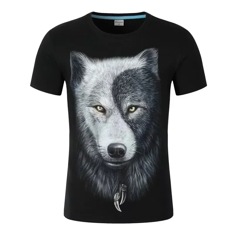 2024 Summer Popular Luxury Megalodon, Hippo, Rhino, Giraffe, Dolphin, Tiger and Wolf Loose Fashion Women's 3D T-shirt Fashion