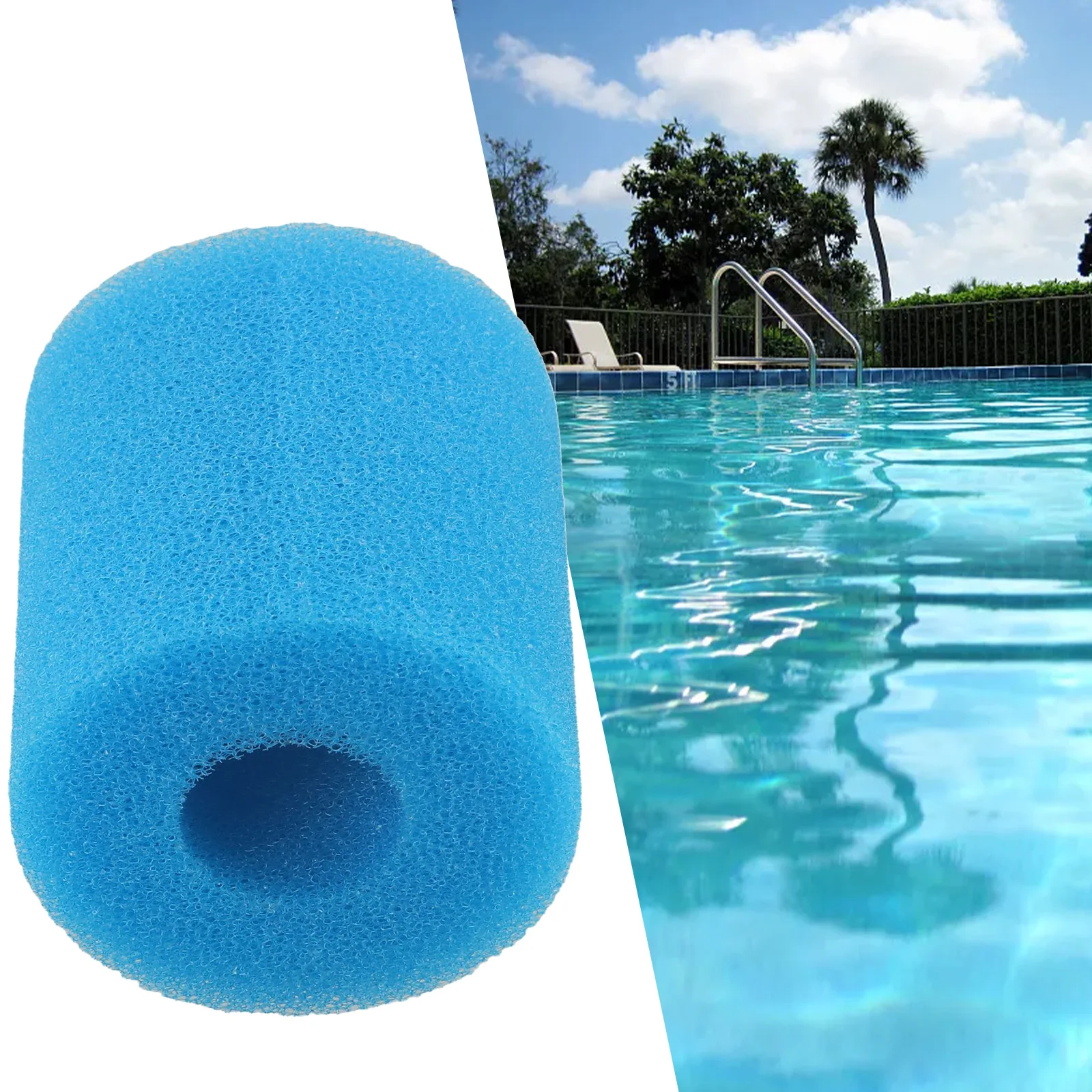 Reusable Washable Foam Hot-Tub Filter Cartridge Pool Accessories For Type I/II/VI/D Washable Swimming Pool Sponge Filter