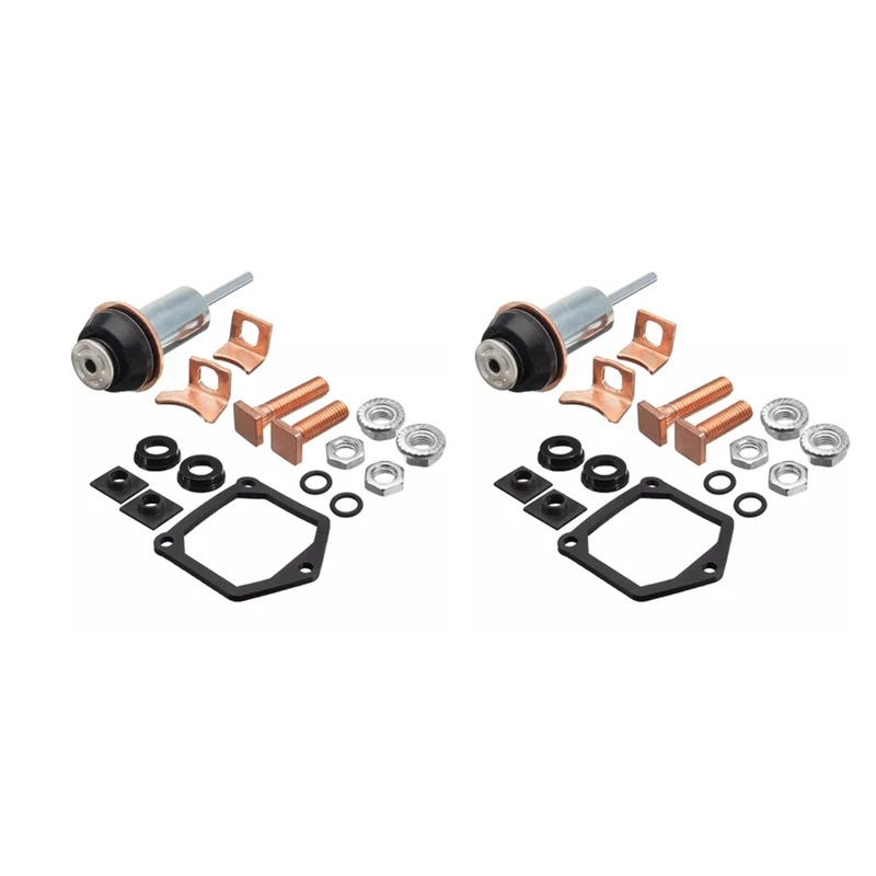 2X Universal Motor Starter Solenoid Repair Rebuild Kit Plunger Contacts Set For Toyota Subaru Honda