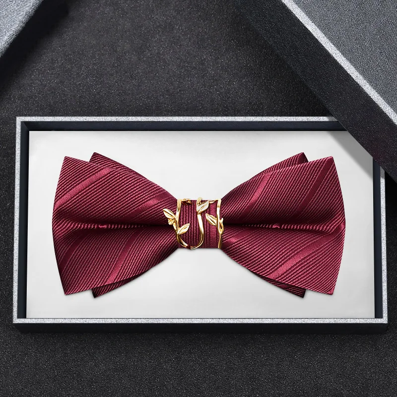 Luxury Fashion Groom\'s Striped Elegant Bow tie Gifts For Men Wedding Partys Business Suit Accessories