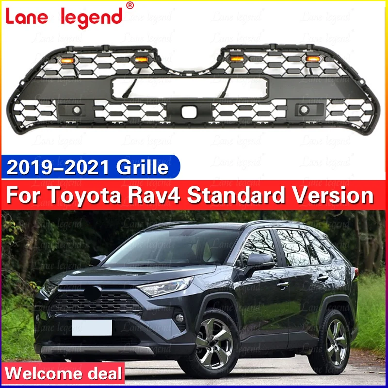 Modified Front Racing Grill Grills Hood Mesh Front Grille TRD Style Upper Bumper Grilles For Toyota RAV4 2019-2021