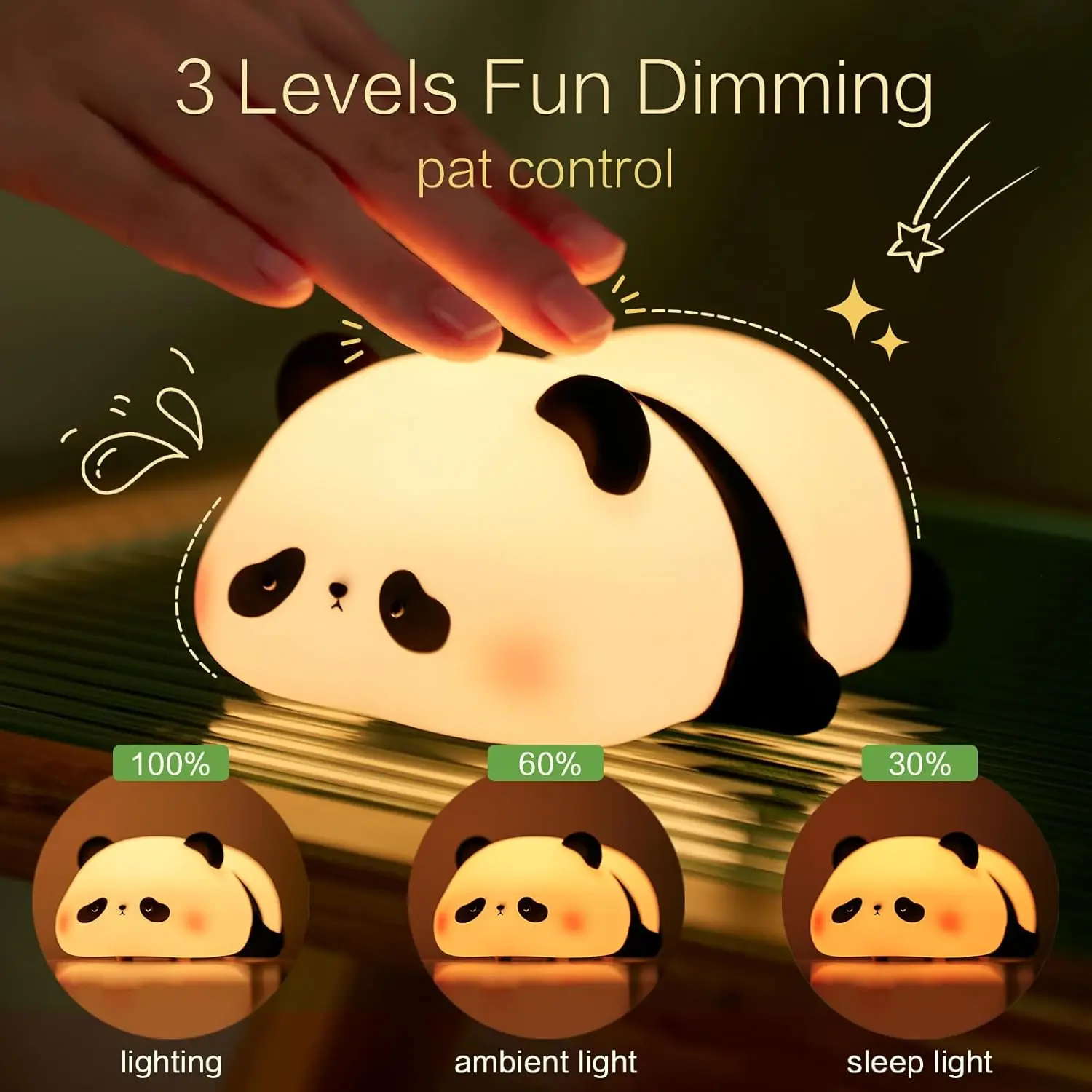 

LED Night Lights Cute Sheep Panda Rabbit Silicone Lamp USB Rechargeable Timing Bedside Decor Kids Baby nightlight Birthday Gift