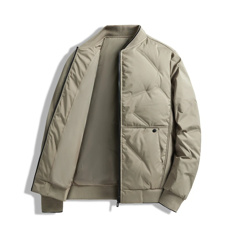 Men's Lightweight Short down Jacket Premium Stand Collar Duck down Coat Casual Thin Warm Men Winter Outerwear