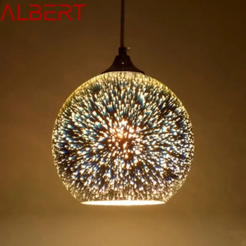 

ALBERT Nordic Color Glass Pendent lamp Modern Bedroom Bedside lamp Art LED Restaurant Bar Cafe Aisle Chandelier