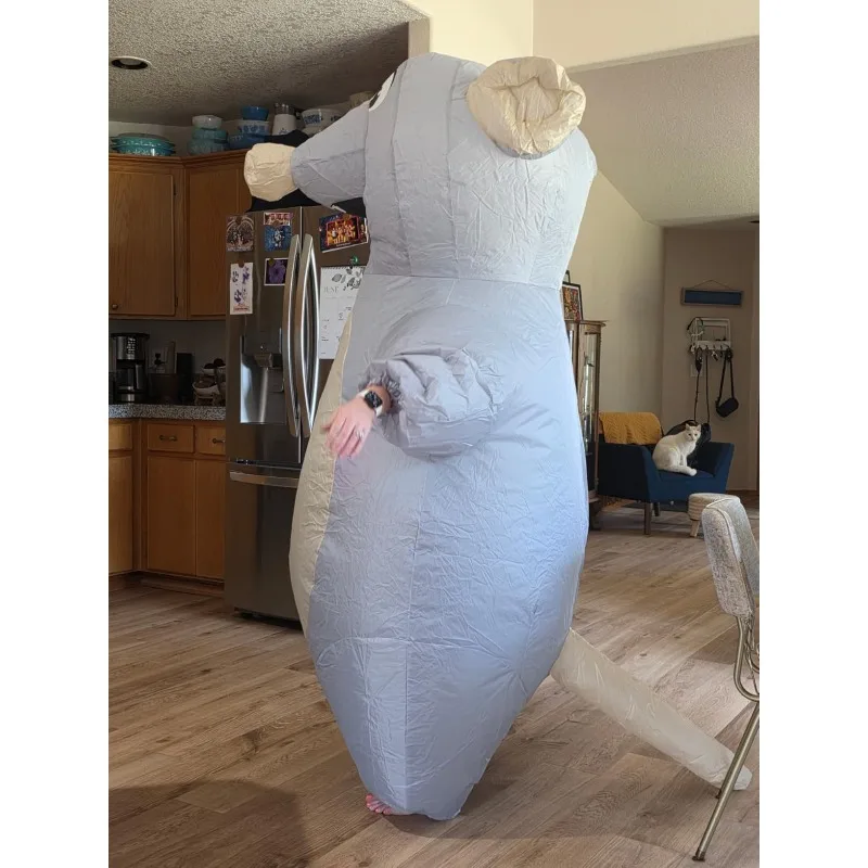 زي فأر قابل للنفخ للبالغين، بدلة فأر قابلة للنفخ، فستان مضحك لحفلات الهالوين، زي أداء حفلات العطلات