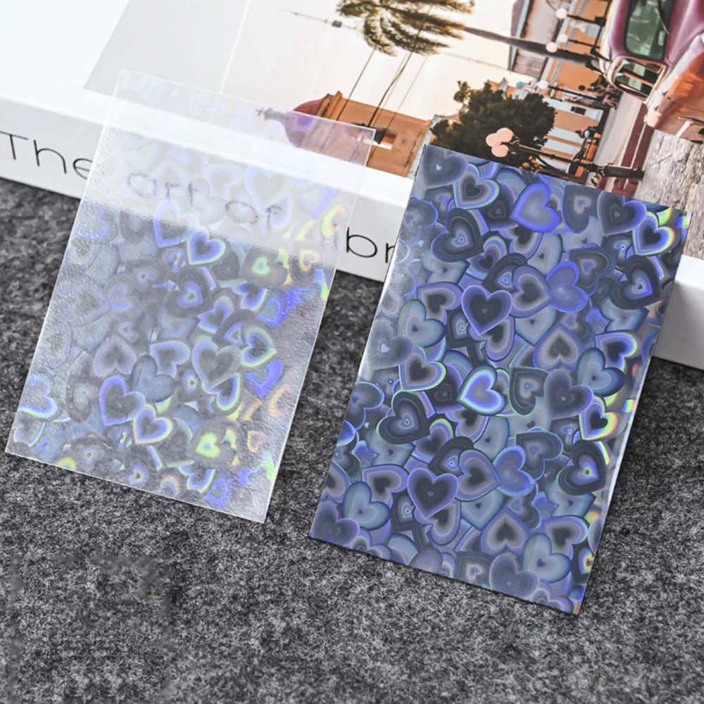 حافظة واقية لبطاقات الصور ، حافظة تخزين ، ملونة ، لامعة ، نجمة ، حب ، قلب ، قزحي الألوان ، لبطاقات الصور ، 50 *