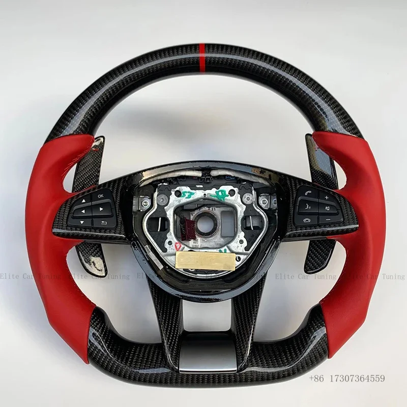Carbon Fiber Steering Wheel Fit For Benz AMG W203 W204 W205 W222 W211 W167 W176 W221 W177 W124 C63 C300 W212 W213 W218 E63 C450 view 4