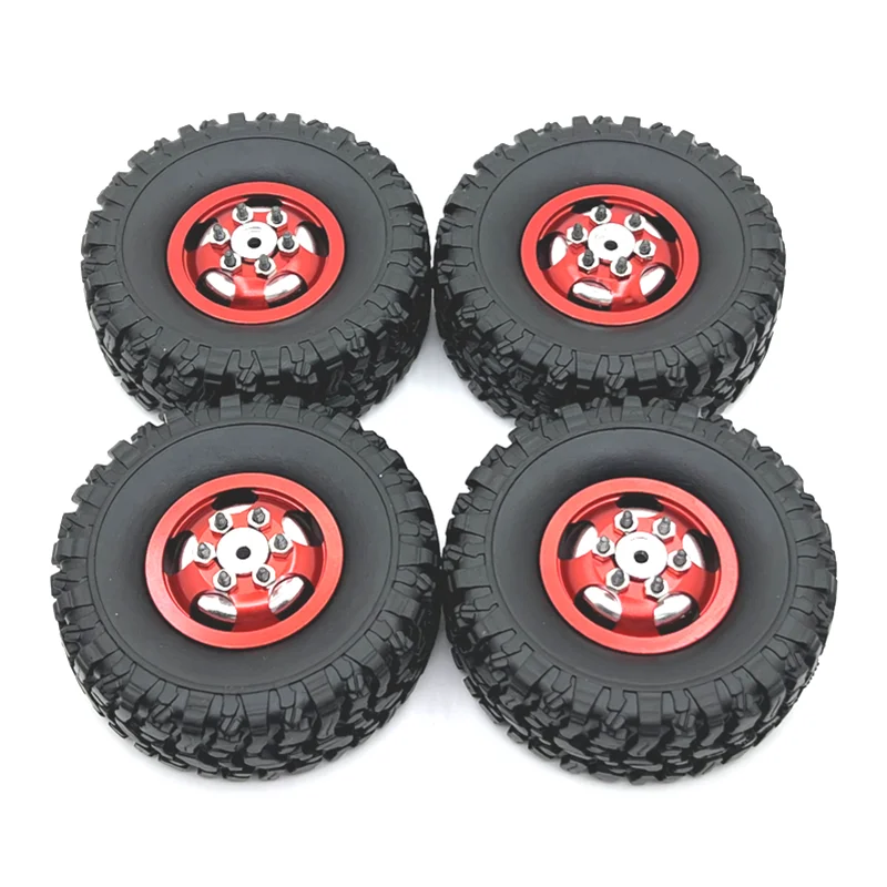 

4Pcs RC Car Parts Metal Upgrade Parts Wheel Hub Tire Sets For MN 99s MN168 MN82 LC79 MN78 WPL Remote Control Car Accessories