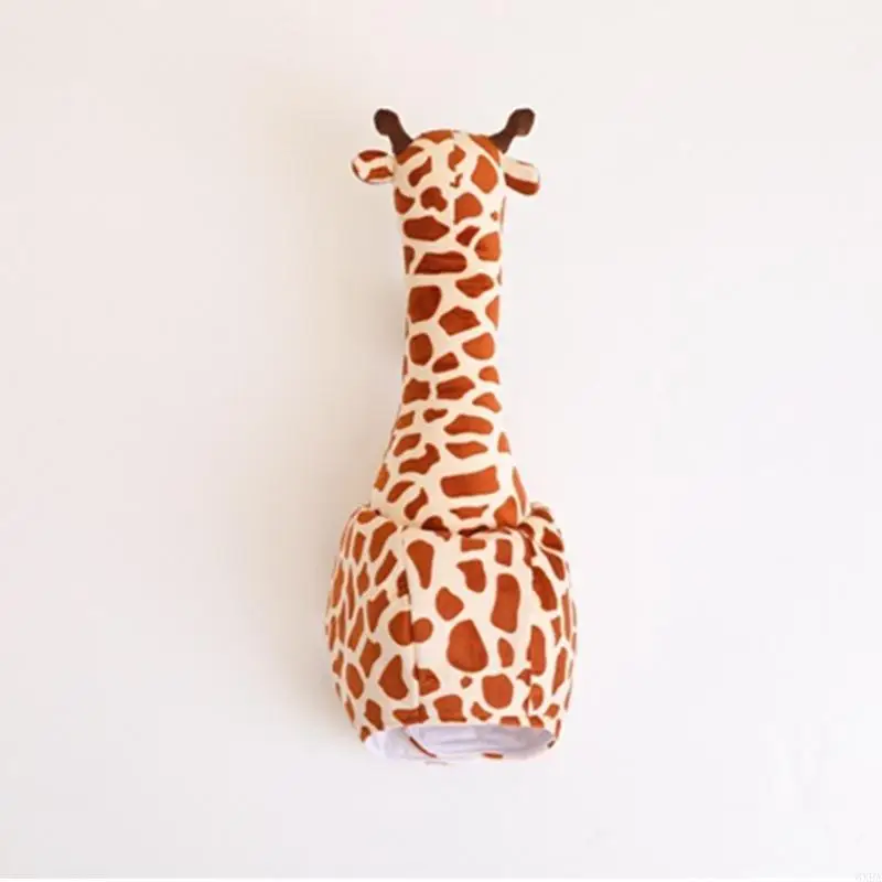 Fashion Plush Giraffe Hat for Boy Girl Adult Breathable Holiday Party Headgear 6XDA