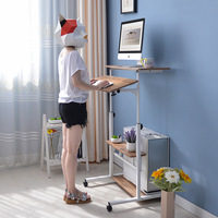 Multifunctional Lazy Modern Standing Laptop Rack Home Desktop Office Table Easy to Lift Mobile Assembly Computer Table Desk